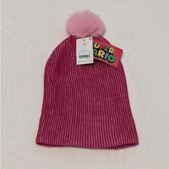 Super Mario Girl's Pink One Size Beanie - Picture 5 of 5